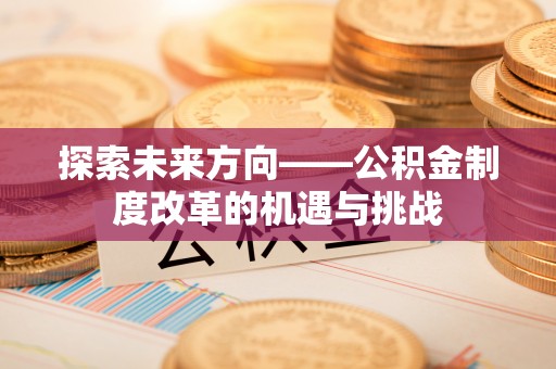 连南探索未来方向——公积金制度改革的机遇与挑战