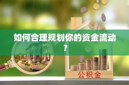 连南如何合理规划你的资金流动？