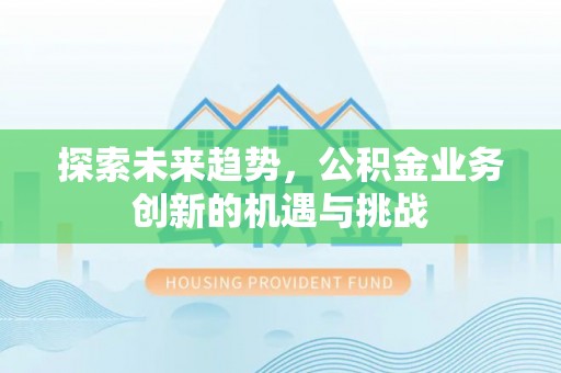连南探索未来趋势，公积金业务创新的机遇与挑战