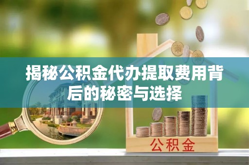 连南揭秘公积金代办提取费用背后的秘密与选择