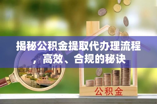 连南揭秘公积金提取代办理流程，高效、合规的秘诀