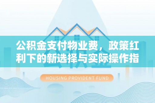 连南公积金支付物业费，政策红利下的新选择与实际操作指南