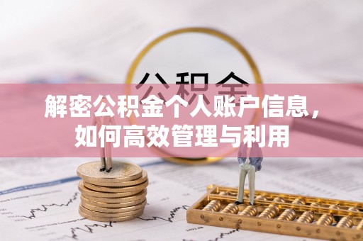 连南解密公积金个人账户信息，如何高效管理与利用