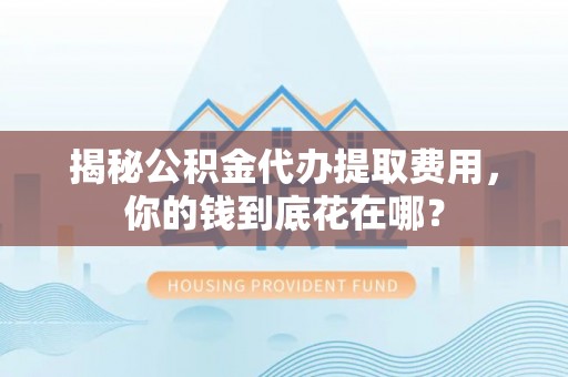 连南揭秘公积金代办提取费用，你的钱到底花在哪？