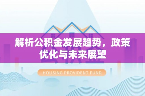 连南解析公积金发展趋势，政策优化与未来展望