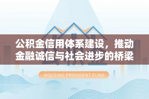 连南公积金信用体系建设，推动金融诚信与社会进步的桥梁