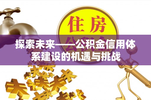 连南探索未来——公积金信用体系建设的机遇与挑战