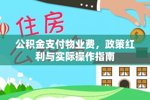 连南公积金支付物业费，政策红利与实际操作指南