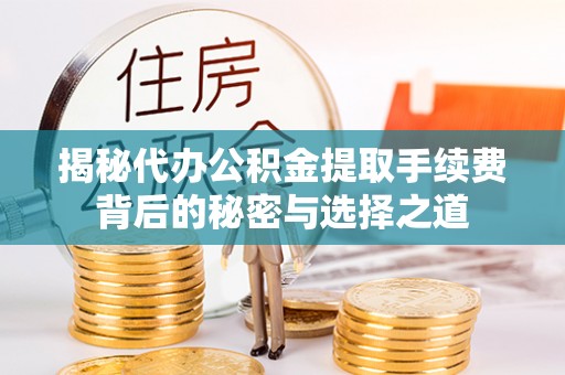 连南揭秘代办公积金提取手续费背后的秘密与选择之道