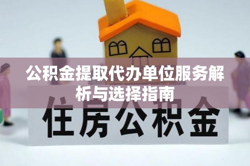 连南公积金提取代办单位服务解析与选择指南