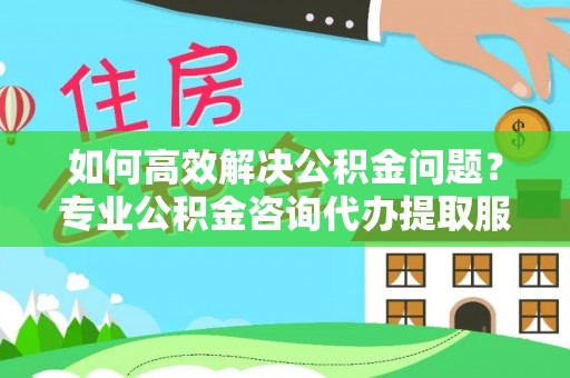 连南如何高效解决公积金问题？专业公积金咨询代办提取服务来帮你