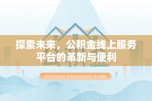连南探索未来，公积金线上服务平台的革新与便利